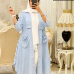 مانتو بلند جیب بند جنس پارچه کرسپو کد 493