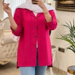 تونیک مانتویی مدل صنم جنس بابوس دو نخ در رنگبندی کد 511