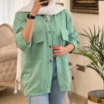 مانتو کوتاه اسپرت دخترانه جنس لنین نچرال