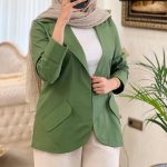 مانتو کتی زنانه جیب کج جنس لنین