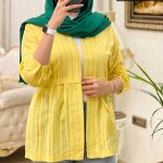 مانتو کوتاه نخی جنس داکرون