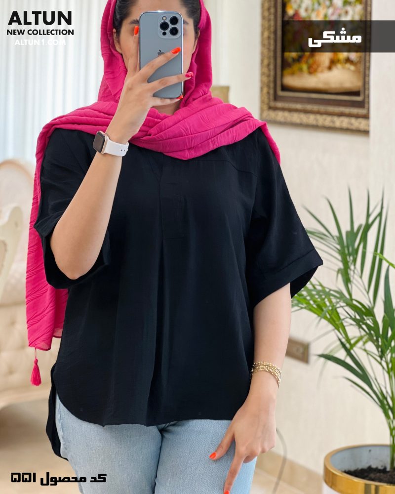 شومیز مانتویی مدل شیدا جنس پارچه بابوس کد 551 - تصویر 5