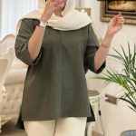 تونیک مانتویی یقه ستاره ای جنس کرسپو کد 542