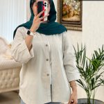 شومیز مانتویی مدل سوگند جنس لنین کاغذی کد 552