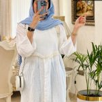 مانتو پیراهنی بلند تابستانه سفید