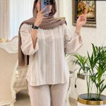 حراج ست مانتو شلوار مدل یکتا جنس لنین کاغذی  کد 564