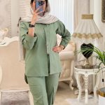 ست مانتو شلوار کارگو جنس لینن نخ خنک و سبک کد 572