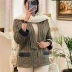 کت پاییزه مدل بانو جنس سوییت پشت غواصی گرم بالا تمسه دوزی کد 577