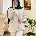 بارونی یقه انگلیسی مدل پرستو جنس سانتانا گرم دار ضد آب کد 578