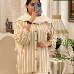 شومیز مانتویی پاییزه رنگ کرم