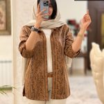 کت پاییزه آستین بند دار جنس سوییت پشت غواصی پوست ماری کد 595