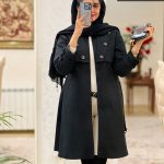 بارونی آستر دار بلند مدل آتیلا پارچه اسکاتلندی کد 592