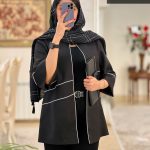 مانتو مدل خورشید جنس شانتون کجراه مغزی دوزی شده  کد668