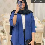 مانتو بهاره مدل افرا جنس پارچه برنوتی کد 683