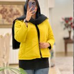 کاپشن کلاهدار دخترانه رنگ زرد