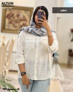 مانتو شومیزی مدل نرگس جنس نخ جاذبه کد 677 - تصویر 4