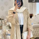 مانتو یقه دوبل جنس پارچه ژاکارد درجه یک کد 699