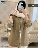 شومیز مانتویی لیدو جنس لینن کتون تابستانه کد 723