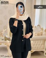 شومیز مانتویی لیدو جنس لینن کتون تابستانه کد 723 - تصویر 3