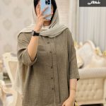 مانتو شومیزی مدل فرشته جنس شانتون لینن کد 733