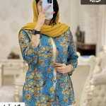 کت مدل گل آرا جنس لینن نخ طرح دار کد 737