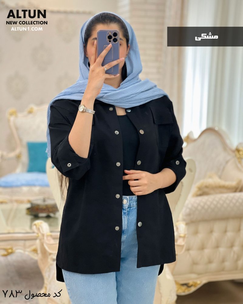 مانتو دگمه پرسی مدل فرشته جنس لنین کد 783 - تصویر 5