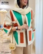 مانتو کتی مدل ترانه کار مزونی جنس لینن درجه یک کد793 - تصویر 6