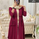 حراج مانتو بلند مدل جیب کش جنس بابوس نخ کد 799