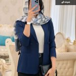 کت زنانه جنس مازراتی رنگ یسرمه ای