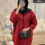 پالتو فوتر زنانه رنگش زرشکی