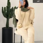 ست بافت و شلوار نازیلا جنس ریز بافت تراکم بالا کد 830