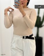 بادی یقه سه سانت جنس پنبه خالص کش کد 874 - تصویر 2