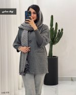 پالتو استین فانوسی جنس فوتر جناغی کد 858 - تصویر 6