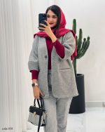 پالتو استین فانوسی جنس فوتر جناغی کد 858 - تصویر 2