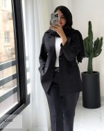 کت و شلوار مدل آذر جنس مازراتی گرم بالا کد 852 - تصویر 3