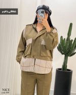 ست کتی با شلوار نایس کتان ترکیبی با توییت کد 889 - تصویر 7