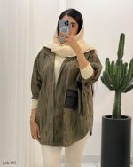 حراج مانتو پانچ کلاه دار جنس سوییت طرح پتینه کد 883 - تصویر 6