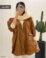 حراج مانتو پانچ کلاه دار جنس سوییت طرح پتینه کد 883 - تصویر 3
