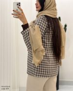 پالتو کتی آستر دار قاصدک جنس توییت پشمی کد 859 - تصویر 2