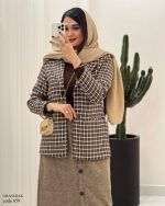 پالتو کتی آستر دار قاصدک جنس توییت پشمی کد 859 - تصویر 3