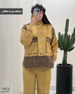 ست کتی با شلوار نایس کتان ترکیبی با توییت کد 889 - تصویر 6