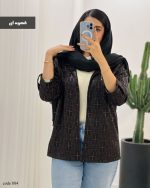 حراج مانتو آستین پاگن طرح لیزری جنس سوییت کد 884 - تصویر 3