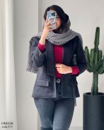 پالتو کتی یقه ارشال ارکیده فوتر آستردار کد 873 - تصویر 3