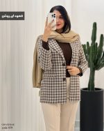 پالتو کتی آستر دار قاصدک جنس توییت پشمی کد 859 - تصویر 4