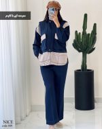 ست کتی با شلوار نایس کتان ترکیبی با توییت کد 889 - تصویر 4