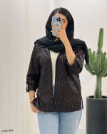 حراج مانتو آستین پاگن طرح لیزری جنس سوییت کد 884 - تصویر 2