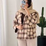 حراج پالتو کتی ساتین جنس فوتر ۴ خونه کد 877