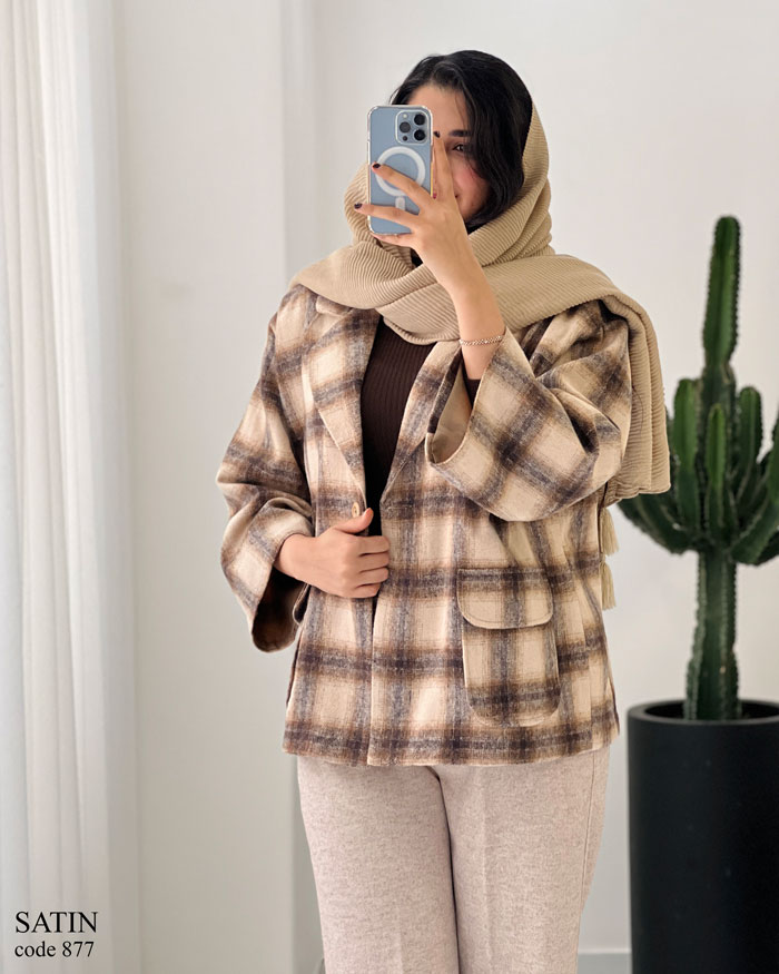 651566 حراج پالتو کتی ساتین جنس فوتر ۴ خونه کد 877 - تصویر 1