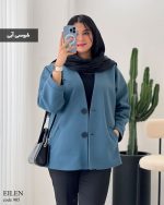 پالتو فوتر زنانه رنگ طوسی آبی