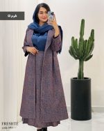 ست پالتو با دامن فرشته مخمل کوبیده شده کد 891 - تصویر 7